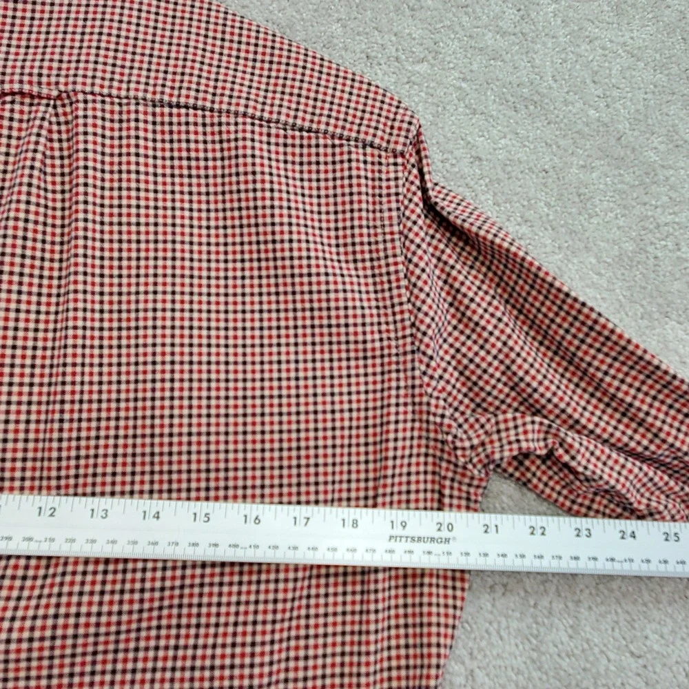 J Crew Slim Fit Button Down Shirt Mens Medium Gingham‎ Plaid Red Blue Preppy